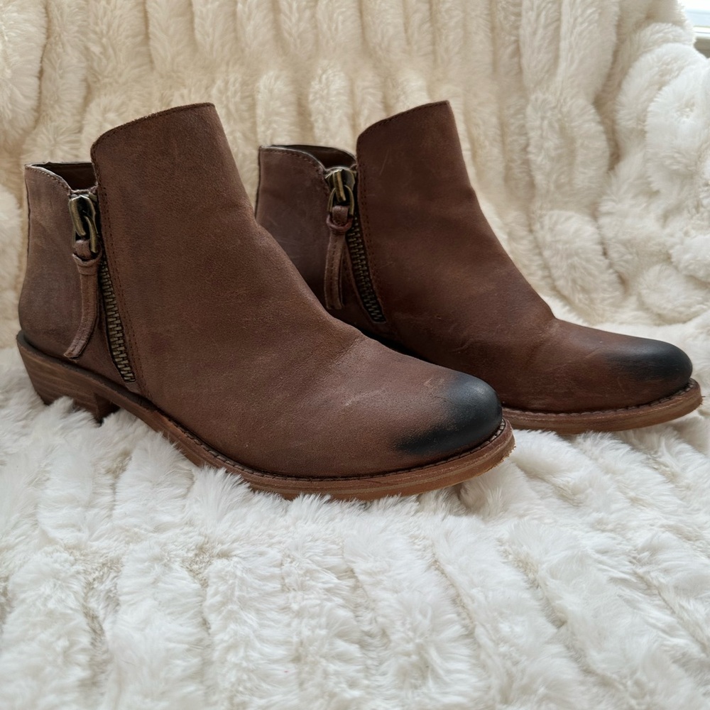 Gianni Bini Distressed Brown Ankle Booties